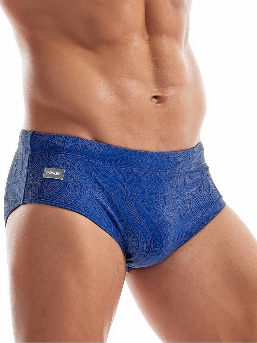 TADDLEE Men’s Blue Paisley Swim Briefs Size Large NWT